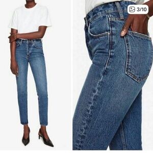 Anine Bing High-Rise Straight Leg Jeans - Sonya